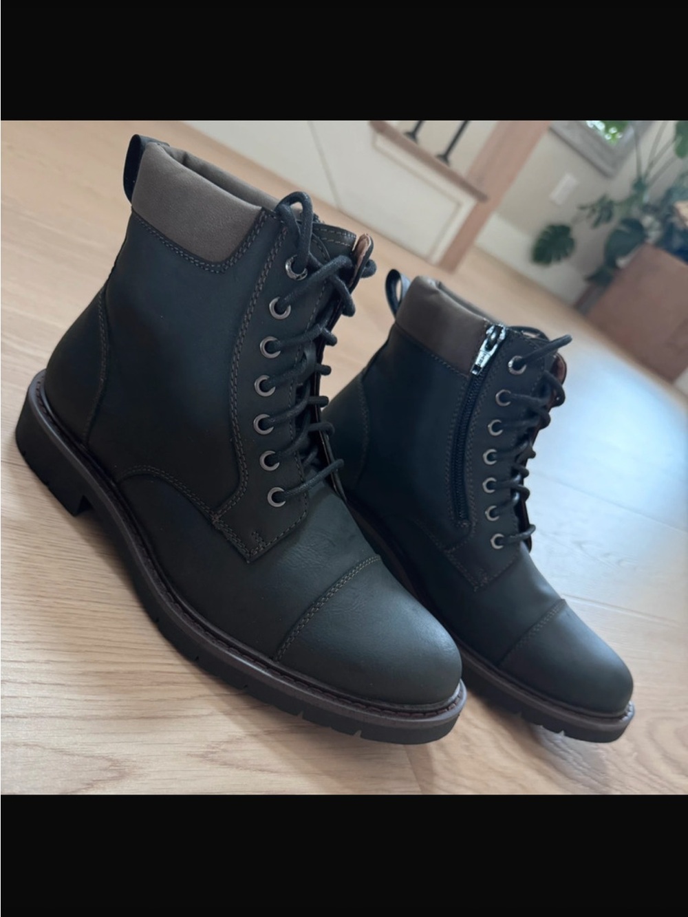 Dockers Black Lace-Up Leather Ankle Boots